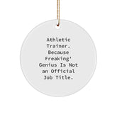 Funny Athletic Trainer Gifts for Men Friends, Unique Circle Ornament with Inspirational Quote, Gifts from Family for Christmas - Image 1